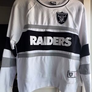 Raiders White & Black Pullover Sweatshirt